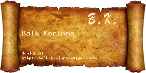 Balk Korinna névjegykártya